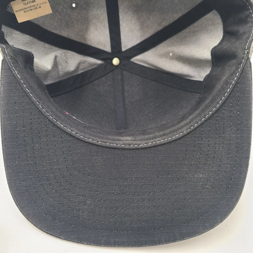 Volcom Hat‎ Snapback Grey Black Distressed Skate Skateboard Surf Casual Logo Men